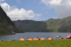 Campsite at Tarsar lake